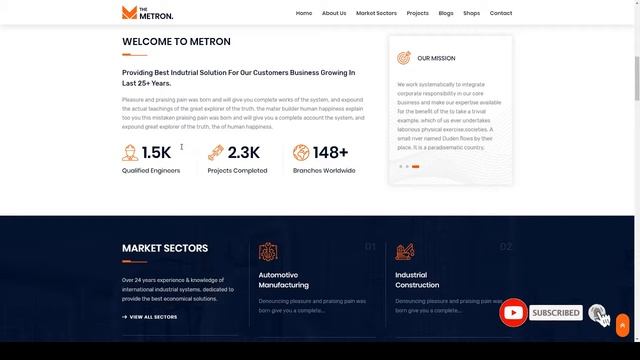 Metron - Industry and Construction WordPress Theme смотреть онлайн