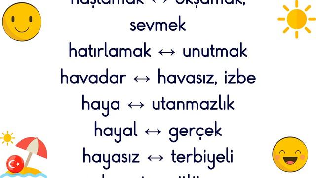 АНТОНИМЫ К СЛОВАМ НА БУКВУ "Н" - ТУРЕЦКИЙ ЯЗЫК ОНЛАЙН УРОКИ И ГРАММАТИКА ТУРЕЦКОГО ЯЗЫКА смотреть онлайн