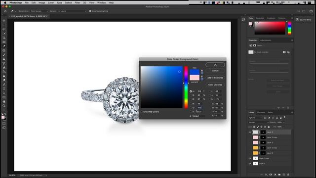 How to Jewelry retouching Change Diamond Colors | Photoshop Tutorial смотреть онлайн