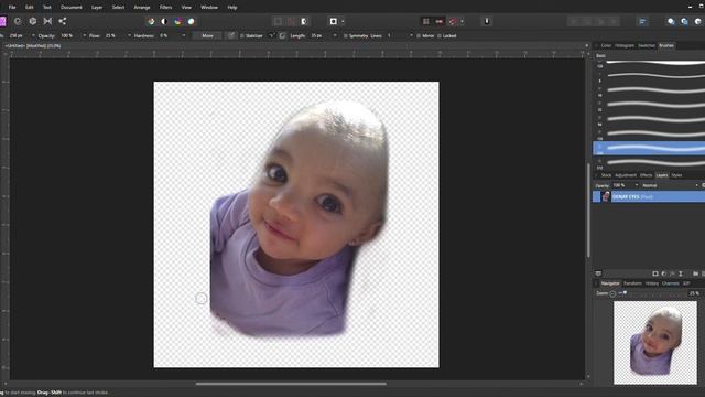 How to use the Brushes fade out the edges in Affinity Photo смотреть онлайн
