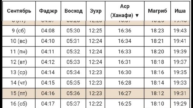 Время намаза в городе Грозный на Сентябрь 2023 года смотреть онлайн
