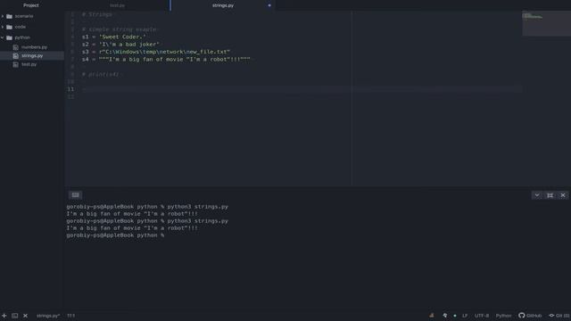 Строковые типы данных в Python | Базовый курс. Программирование на Python смотреть онлайн