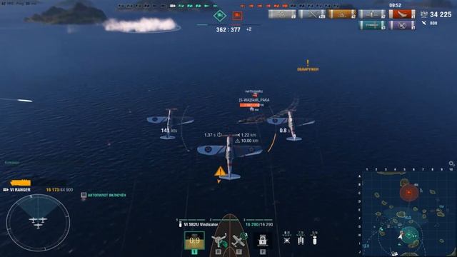 Американский авианосец Ranger.Морской бой-1.Игра World Of Warships смотреть онлайн