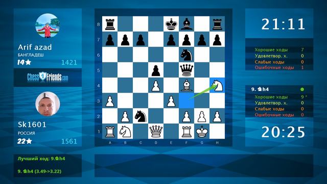 Chess Game Analysis: Sk1601 - Arif Azad : 1-0 (By ChessFriends.com)