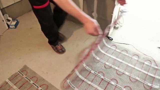 Монтаж теплого пола в ванной. Теплый пол Thermo. смотреть онлайн