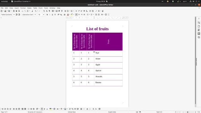 How to change the text orientation in a table in LibreOffice Writer смотреть онлайн