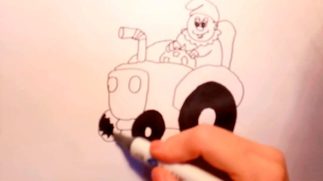 How to draw a a tractor? l Как нарисовать трактор? смотреть онлайн