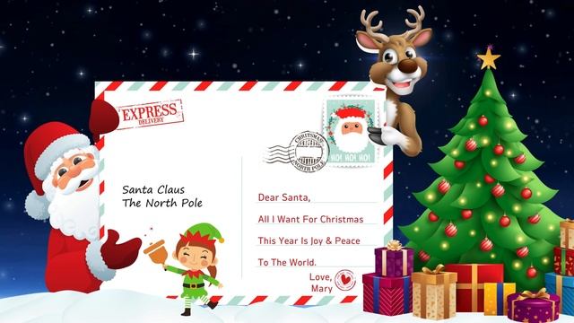 Santa's Joy & Peace Postcard - Merry Christmas Screensaver - Santa's Joy Screensaver - HD - 1HR ??