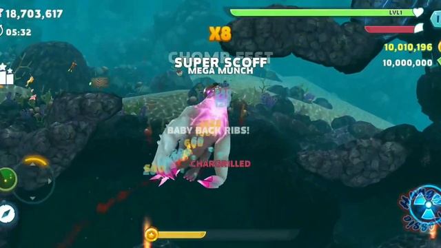 Hungry Shark mega Behemoth invasion the Ocean mod coins and gems смотреть онлайн