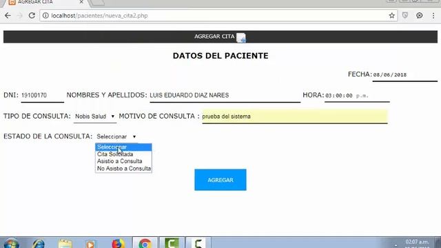sistema de registro de pacientes y control de citas en php смотреть онлайн