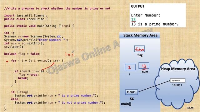 Write a java program to check whether the number is prime or not смотреть онлайн