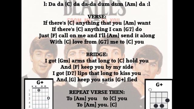 "From Me To You." Beatles Easy Play Chords смотреть онлайн