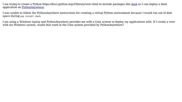 Creating Python venv for running a dash application on PythonAnywhere смотреть онлайн