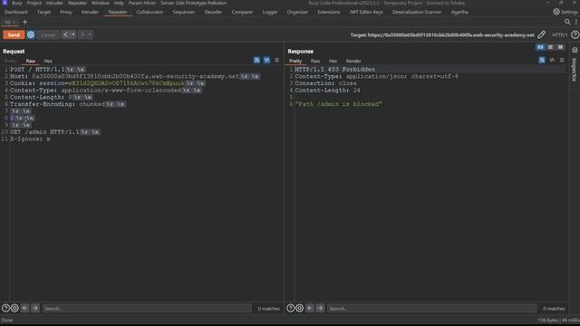 Exploiting HTTP request smuggling to bypass front end security controls, CL.TE vuln - PortSwigger смотреть онлайн