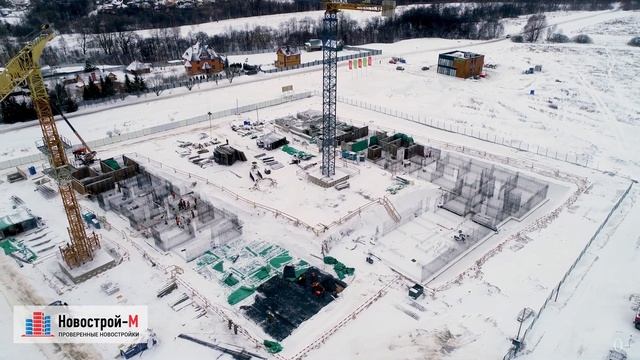 Обзор с воздуха ЖК «Цветочные поляны» (аэросъемка: февраль 2019) смотреть онлайн