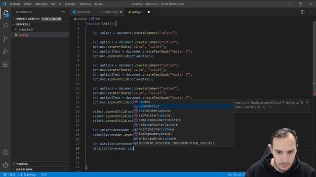 Ejercicios Javascript - DOM #2 - Select y datalist смотреть онлайн