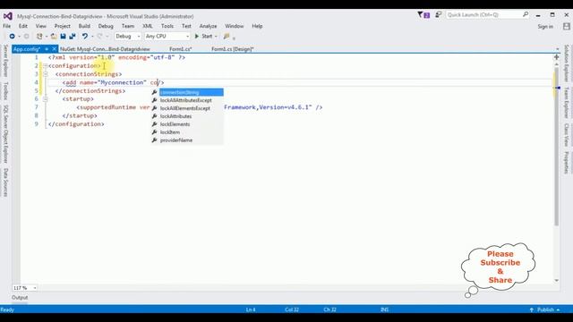 mysql connection string c# app.config bind datagridview asp.net4.6 смотреть онлайн