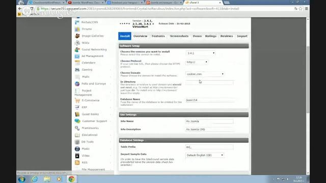 Joomla 3.4.1 инсталация (2015) 1/2 смотреть онлайн