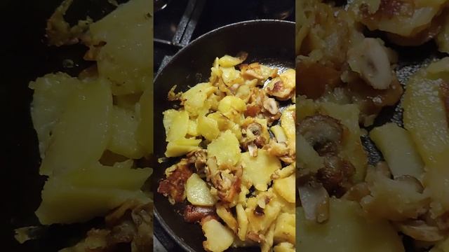 Жаренная картошечка на сливочном масле#с беконом и грибами#бикон#бекон #грибы #масло #кайф #праздни смотреть онлайн