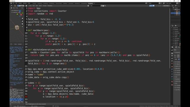 Python lernen, #27 Game of Life 3D in Blender смотреть онлайн