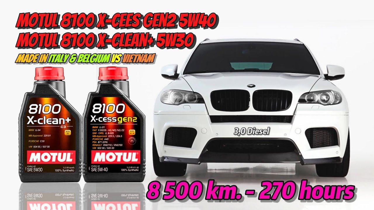 Motul 8100 X-Cees Gen2 5w40 и X-Clean+ 5w30 (ЕС vs Вьетнам и отработка из BMW, 270 моточасов). смотреть онлайн