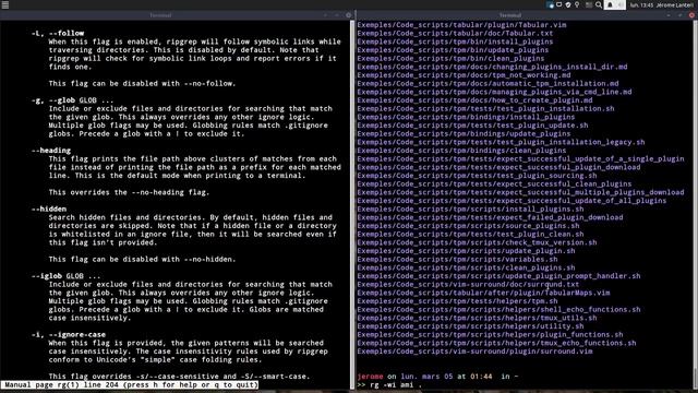 Commande Linux: "rg" (ripgrep) смотреть онлайн
