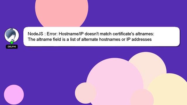 NodeJS : Error: Hostname/IP doesn't match certificate's altnames: смотреть онлайн