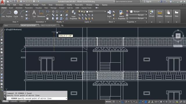 8.FRONT ELEVATION of Multi-Storey Building in AutoCAD | 2 BHK | 1st Floor | Building #5 смотреть онлайн