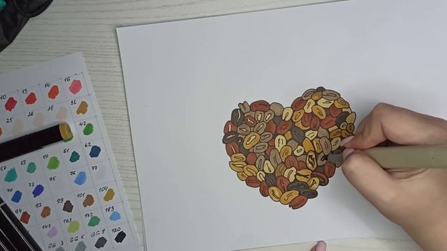 Как нарисовать зерна кофе в форме сердца смотреть онлайн