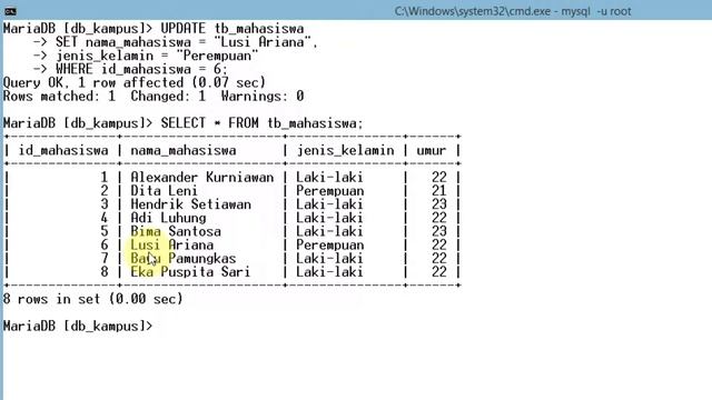 MySQL - 10 Update Data MySQL - Tutorial MySQL Bahasa Indonesia смотреть онлайн