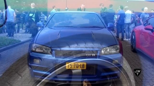 Awesome Nissan Skyline R34 GT-R V-Spec II BACKFIRE, REVS & Acceleration Sounds! смотреть онлайн