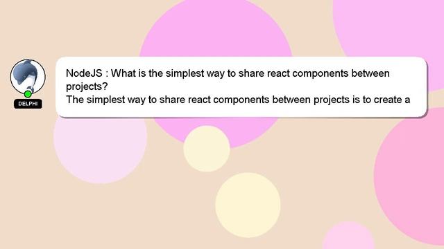 NodeJS : What is the simplest way to share react components between projects? смотреть онлайн