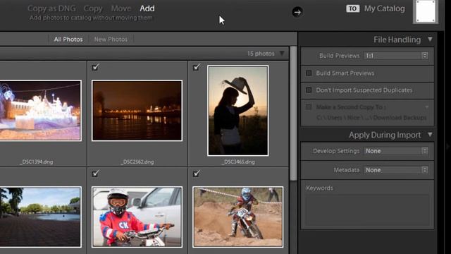 Настройки импорта в лайтрум. Импорт изображений в Adobe Lightroom смотреть онлайн