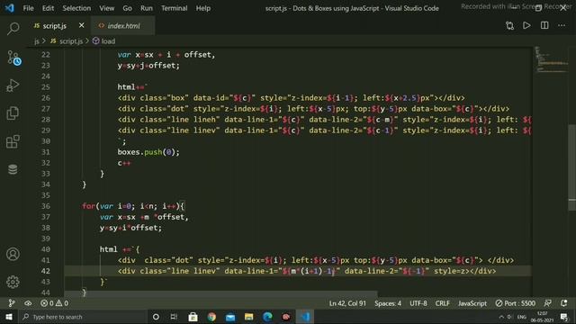 Dots and Boxes game using JavaScript tutorial part-2 #DotsAndBoxes смотреть онлайн