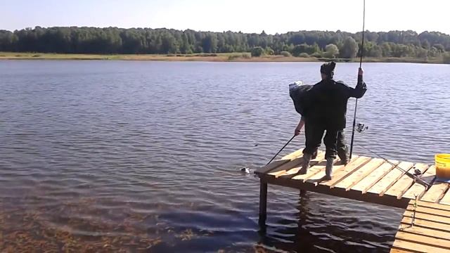 Рыбалка на рыбхозе Генезис, вывод карпа. смотреть онлайн