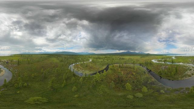 Kronotskoye Lake. The biggest lake of Kamchatka, Russia. Aerial 360 video in 8K смотреть онлайн