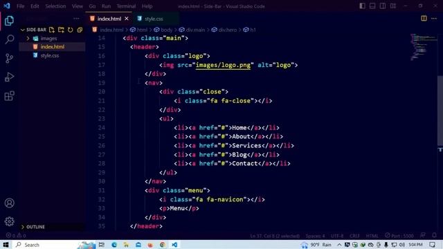 Sidebar Menu using HTML CSS & JS смотреть онлайн