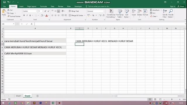 Cara Merubah Huruf Besar Ke Huruf Kecil Dan Sebaliknya Pada Excel смотреть онлайн