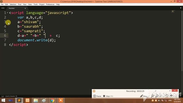 javascript show string variable смотреть онлайн