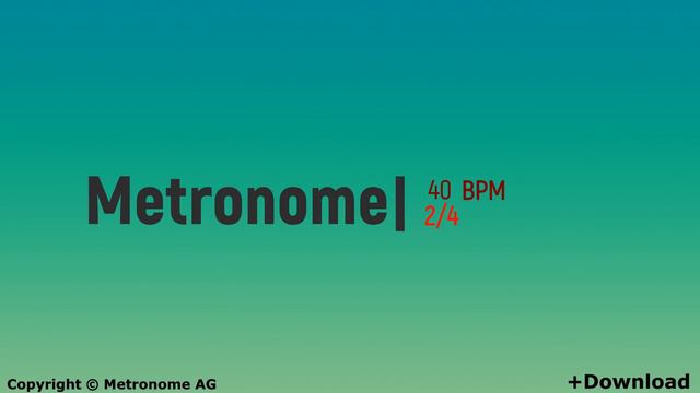 40 BPM Metronome 2/4 смотреть онлайн