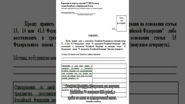 Заявление на гражданство смотреть онлайн