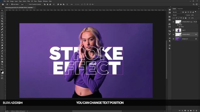 Outline Stroke Text Effect Tutorial in Adobe Photoshop смотреть онлайн