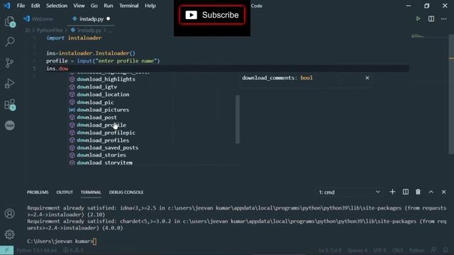 Python program to download Instagram profile picture | python | Unq coder смотреть онлайн