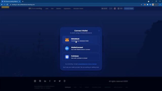 ReserveLending® - Using Browser DApp Wallets (Metamask/Coinbase/WalletConnect) смотреть онлайн