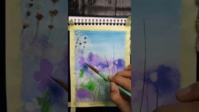 Painting Purple Flower #gouache #watercolor #paintingtutorial #paintingflower смотреть онлайн