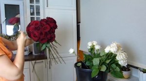 Букет из 41 розы в виде сердца.