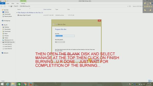 How to Burn a CD or DVD in Windows 8.1!! смотреть онлайн