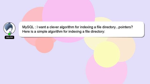 MySQL : I want a clever algorithm for indexing a file directory...pointers? смотреть онлайн