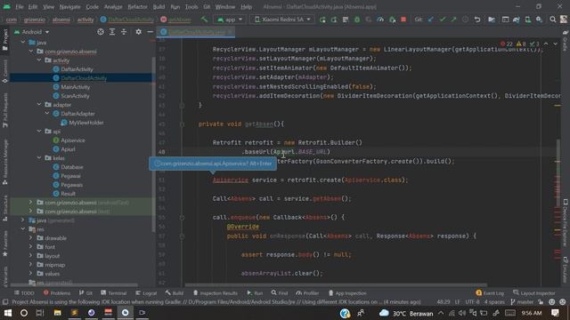 Bagian #20 Membuat Activity Daftar Absen Cloud | Aplikasi Absensi Berbasis Android SQLite dan MySQL смотреть онлайн