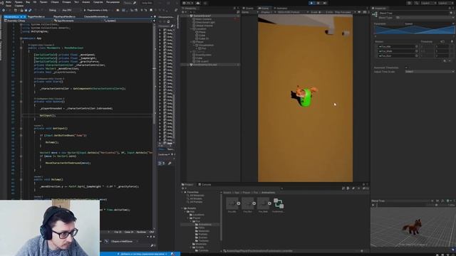 Unity Kids. Занятие 2-1. Анимация персонажа, дерево смешивания анимаций, импорт анимаций в Юнити. смотреть онлайн